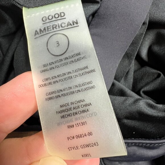 NWT Good American Contour One Piece Swimsuit GSW0243 Black Size 3 Large - Picture 5 of 14